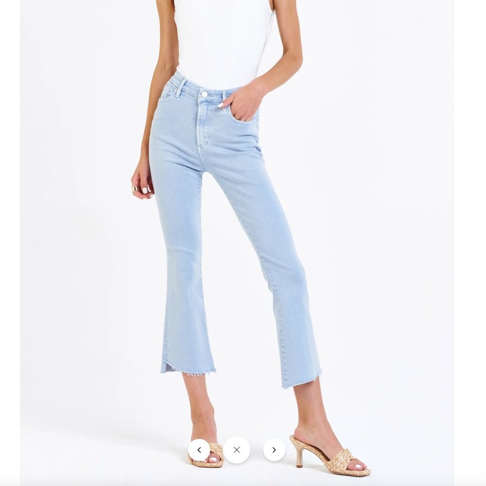Dear John JEANNE SUPER HIGH RISE CROPPED FLARE JEANS SKY Size 25. New with Tags.